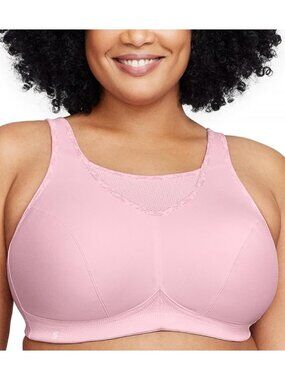 Glamorise ✨ Camisole Sports Bra Wirefree #1066 Soft Parfait Pink 44G NWOT